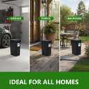 Dog Poop Trash Can Outside Plastic,10L/2.6Gal Outdoor Dog Poop Wast Trash Can Bucket with Pop-Up Lid,Small Pet Waste Container-(Include 75 Waste Bags)-Ideal for Yard,Porch-Black