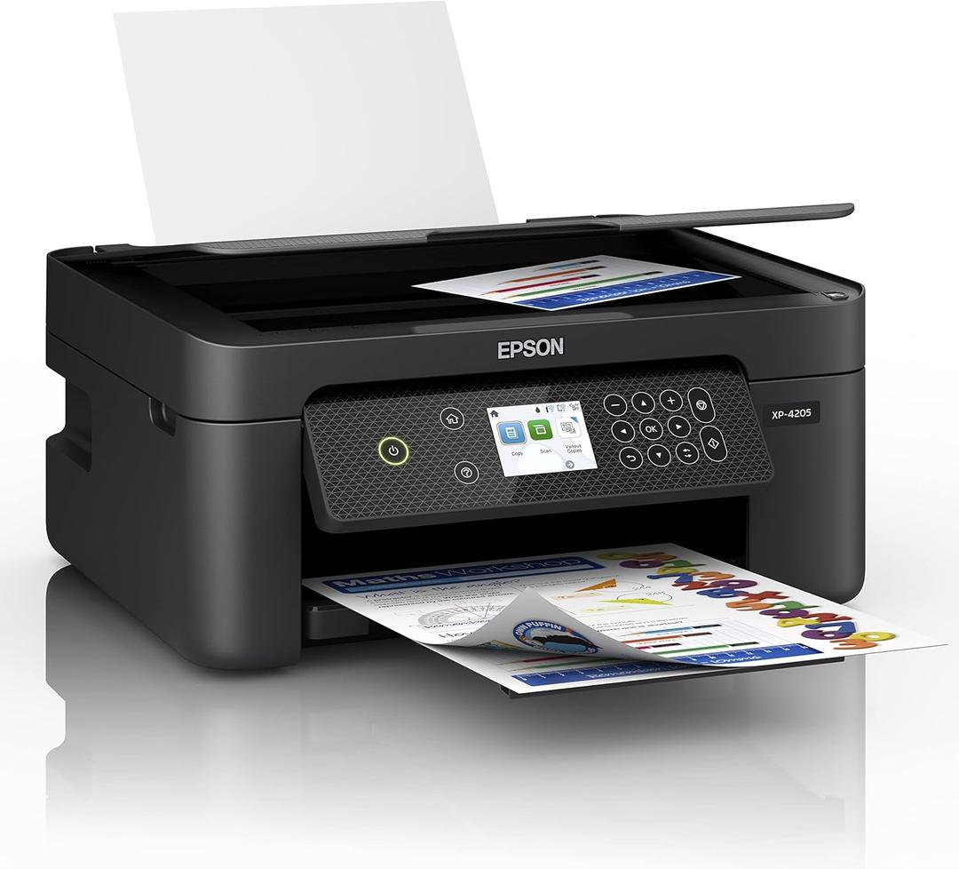 Epson Expression Home XP-4205 Wireless All-in-One Color Inkjet Printer, Black - Print Copy Scan - 5760 x 1440 dpi, 10.0 ppm, 2.4" Color Display, Auto 2-Sided Printing, Voice Activated, USB, WiFi