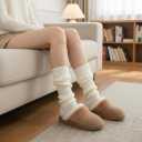 Leg Warmers for Women, Knit Boot Socks with Ruffle, Soft Acrylic Accessories for Cosplay, Dance, Winter Fashion