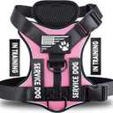 Service Dog Harness, Reflective Dog Vest Harness with 5 PCS Patches, Adjustable Soft Oxford Pet Harness, Inner Layer Mesh, Easy to Control for Dogs (X-Large (Pack of 1), Pink)