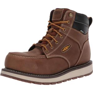 KEEN Utility Men's Cincinnati 6" Composite Toe Waterproof Wedge Work Boots, Belgian/ Sandshell, 10.5 Wide US