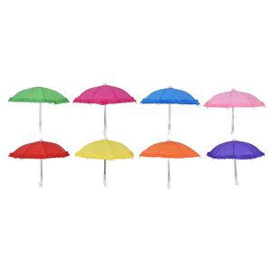 Natudeco 7Pcs Miniature Doll Umbrella Cute Children Umbrella Doll Accssories Birthday Toys Props for Kids Party Dolls Decoration Games,Random Color