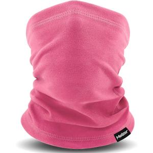 Kids Neck Gaiter Warmer Winter - Protective Face Covering Scarf for Boys & Girls Fleece Windproof Suitable for Skiing (Rose Pink)