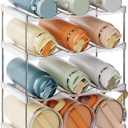 LAMU Stackable Water Bottle Holder Organzier for 40 oz Large Tumbler, 4 Tier Clear Tumbler Bottle Cup Rack for Kitchen Cabinet Organziers and Storage, Hold 12