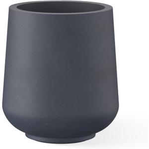 Kante 15.3" Dia Round Concrete Planter, Outdoor Indoor Large Plant Pots Containers with Drainage Hole and Rubber Plug for Home Garden Patio, Charcoal