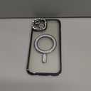 Magnetic Glitter Diamond for iPhone 14 Plus Case[Compatible with MagSafe] Sparkle Rhinestone Camera Lens Protector Plated, Crystal Clear Slim Military Drop Shockproof Cover for Women, Black