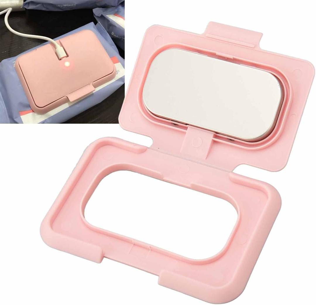 USB Baby Wipes Heater, Portable Baby Wipe Warmer for Travel, Home, Car, Reusable Diaper Wipe Heater, Baby Wet Wipe Warmer, Compact USB Wipe Heater
