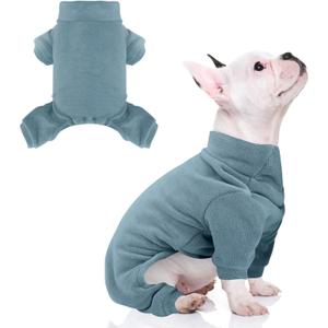 Fleece Dog Pajamas Turtleneck Thermal Dog Pjs Dog Jumpsuit Pet Outfits Warm Dog Onesie Soft Puppy Clothes for Small Sized Dogs and Cats (Blue, XX-Large)