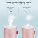 Portable Mini Cool Mist Humidifier, 500ml USB Personal Desktop Humidifier for Baby Bedroom, Travel, Office, Home - Auto Shut-Off, 2 Mist Modes, Super Quiet (Pink)