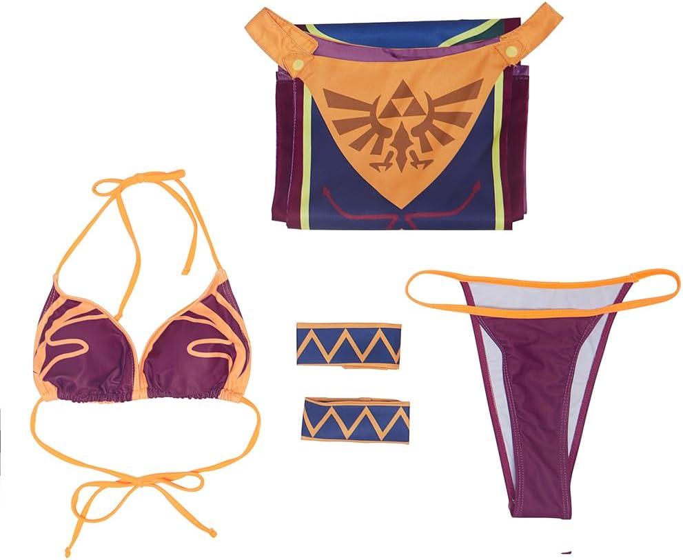 VEECOOCOS Princess Costume Women's Sexy Lingerie Outfit Set Halloween Costume Dress (Orange, XS)