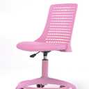 OfficeFactor Kids Desk Chair Adjustable Height School/Home Children 4-12 Swivel with Anti-Scratch Wheels Breathable Back Chair for Kids Holds up to 175 Lbs  Color Pink