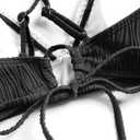 ZAFUL Women's V Neck Bikini Set High Waisted Swimsuits Lace Up Bow Decor Cheeky Two Piece Bathing Suit (S)