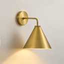 Antique Brass Finish Wall Sconce, 10.5" Metal Cone for Bedroom, 11 inch