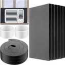 Pangda 6 Pcs 17 x 9 x 7/8 Inch Window Air Conditioner Insulated Foam Panels Insulation Winter Ac Side Surround Panels Kit with Top Seal Strip for Summer and Winter Indoor (Black)