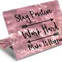 DINKY Laptop Skin Sticker Decal, 16" 16.5 17 17.3 inch Laptop Universal Reusable Vinyl Skin Stickers Art Cover Decal Notebook PC Personalized Protector (Pink Inspirational Quote)