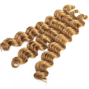 Synthetic Curly Hair Pre Stretched 20 Inch Bouncy French Curly Hair Mix Blond and Brown Loose Wavy Crochet Braids Hair for Women