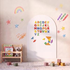 Magnetic Arch Wall Decal, 31.9" x 39.7"(81x101cm) Strong Adhesive Magnetic Chalkboard Play Wall, Anti-Peel Ideal for Playroom Home Classroom(White)