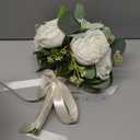Wedding Bouquets for Bride Bridesmaid 8.5 Inch Ivory White Artificial Roses Flowers Bridal Bouquets for Bride Wedding Marriage Proposal Party Church Decoration