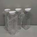 Set of 4 Plastic Carafe with Lid, 50 Oz Carafes for Mimosa Bar, Square Base Juice Containers, Water Bottle, Milk Container, Clear Beverage Containers for Fridge- HAND WASH ONLY