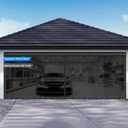 Sliding Garage Door Screen 16x7FT for 2 Car Garage Doors, Magnetic Garage Screen Door with Track Closure, Thicker 265g/ Mesh, 16x7Ft Retractable Garage Door Screen(Patent has Been published) (Black)
