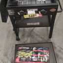 Char-Griller Flat Iron 4-Burner Propane Gas Flat-Top Griddle with Steel Griddle Top, Wind Guards and Instant-Ignition, 775 Cooking Square Inches in Black, Model E8936