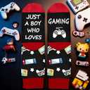 Novelty Gamers Socks Gifts For Christmas,Birthday,Video Game Gifts,Funny Saying Crew Socks for Men,Women and Teens (Black)