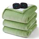 Bedsure Electric Blanket Queen Size - Dual Control Heated Blanket Queen, GentleSoft Fast Heating with 10 Time Settings & 10 Heat Settings, Warm Gift for Grandma (84x90 inches, Sage Green)