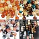 450Pcs African Hair Beads for Braids for Women Brown Large Hole Beads