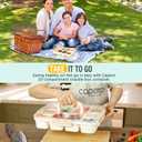 Caperci Original Snackle Box Container - 10-Compartment Divided Snack Serving Tray with Lid & Handle, 2 Dressing Containers, Perfect for Picnic, Leak-Proof, Dishwasher Safe, BPA-Free (Cream)