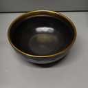 Stone Lain Florian Modern Porcelain 16 Piece Dinnerware Set, Plates and Bowls Set, Dish set for 4, Black And Golden Rim