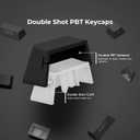 XVX PBT Keycaps - Side Print Keycaps 60 65 75 100 Percent, Double Shot Shine Through Custom Key caps, Black 136 Keys Set, OEM Profile, Minimalist Style Phantom for Cherry Gateron MX Switche Keyboard