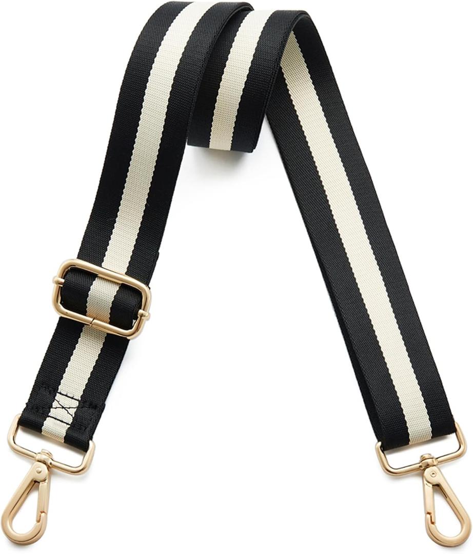 Kolti Purse Strap Replacement Crossbody Handbag Stripe Wide Adjustable (Gold Buckle-24)