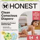 The Honest Company Clean Conscious Diapers, Up to 100% Leak Protection, Designed to Protect Delicate Skin, Hypoallergenic + Fragrance-Free, UR Ribbiting + Waddle It Be, Club Box, Size 4, 54 Count