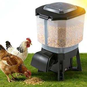 12L Automatic Chicken Feeder with Timer, Solar & AC Powered