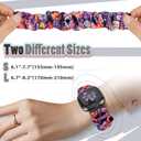 10 PCS Compatible with Fitbit Versa 4/Sense 2/Versa 3/Sense Scrunchie Band, Soft Cute Pattern Printed Fabric Elastic Solo Loop Cloth Scrunchy Replacement Wristband for Women