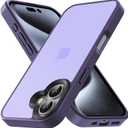 for iPhone 16 Plus Phone Case, Shockproof for iPhone 16 Plus Case, Military Grade Drop Protection, Protective Hard Back Slim Translucent Case, Frosted Purple