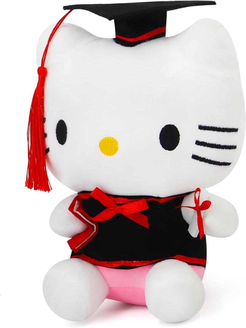 RELIGES 7.8'' Graduation Plush Stuffed Animal Toy - Soft Graduate Bear Doll for Kids & Adults, Graduation Party Decorations, Unique Keepsake Gift for Graduates & Fans(White)