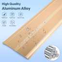 2 Pack Aluminum Floor Transition Strip, 0.1"H Flat Metal Door Threshold for Vinyl Wood Tile Carpet Concrete Flooring Gaps, Doorway Protector and Decor, Size 36"L x 2.4"W (Gold)