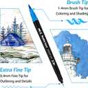 Markers for Adult Coloring Books No Bleeding, 72 Colors Dual Tip Coloring Markers for Adults, Brush&Fine Tip Art Supplies for Calligraphy, Journaling, Sketching, Christmas Gifts for Teens with Case