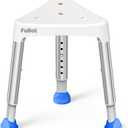 Space-Saving Triangular Shower Chair for Inside Shower, FSA/HSA Eligible 400 lbs Adjustable Shower Stool for Elderly and Disabled, Non-Slip Bathtub Chair with Stable-Bracing, Tool-Free Assembly, White