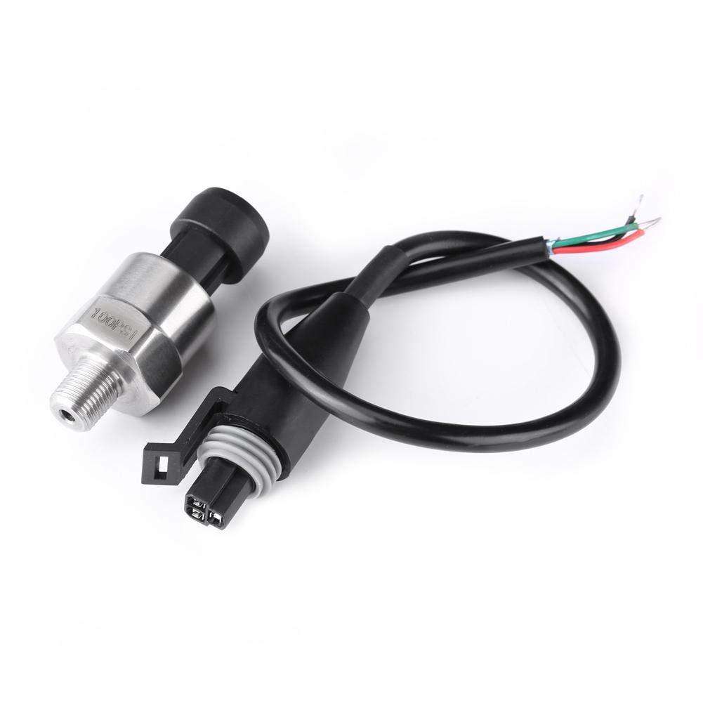 Pressure Transducer Sender Sensor for Oil Fuel 0.5-4.5V, Pressure Sender, 1/8" NPT Thread Stainless Steel, Compatible with Oil, Fuel, Air, Water(100PSI)
