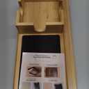 Joy&Grace Sofa Armrest Tray with Large Mug Holder, Bamboo Couch Arm Tray, Anti-Slip Couch Cup Holder Foldable Sofa Arm Table for Eating Drinks Cellphone (Color Natural)