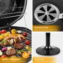 Electric Grill, Techwood Indoor/Outdoor Electric BBQ Grill, 1600W Portable Removable Stand Grill with Adjustable Heat & Drip Tray, Double Layer Design for Party, Patio & Backyard (Black)