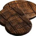 Wooden Placemat Set, Kitchen Wooden Heat Mat, Heat Resistant Mat for Hot Dishes/Pots/Bowls/Teapots/Fondue Holders, Non-Slip and Durable, Round (Set of 3), Two Small and One Large