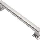 Alzassbg 6 Pack Brushed Satin Nickel Cabinet Pulls, 5 Inch(128mm) Hole Center Cabinet Handles Kitchen Pulls for Cabinets and Drawer AL3071SN