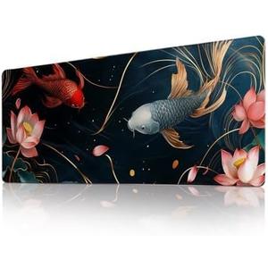 Gaming Mouse Pad Desk Pad XL Large Mouse Mat Keyboard Mat Office Desk Decor AccessoriesKeyboard Mat Office Desk Decor Accessories (Koi)