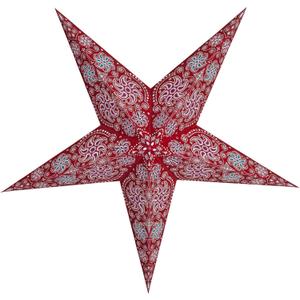 GalaxyArts Paper Star Lanterns, 24 Inch Red Chakra 3D Light-Up Hanging Lamp, Handcrafted Hollow Out 5-Point Star Decoration for Christmas, Wedding, Birthday, Parties, Indoor Outdoor Holiday Home Dcor (Medium)