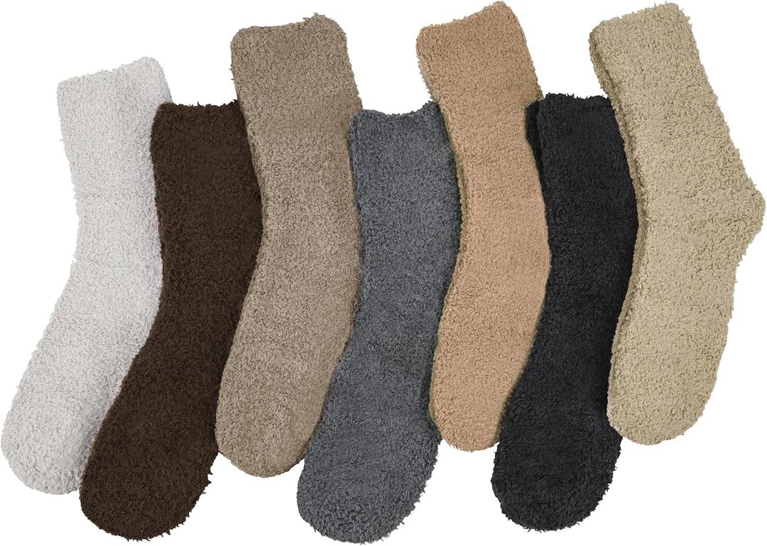 Chalier Womens Winter Fuzzy Socks Cozy Fluffy Sock Warm Fuzzy Christmas Socks for Women (Navy)