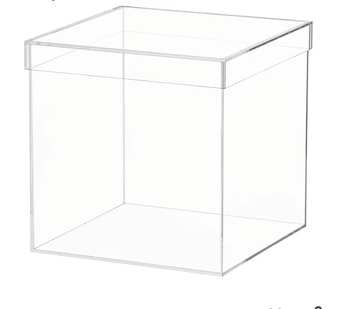 Dayaanee Clear Acrylic Box with Lid, Clear Acrylic Plastic Square Cube Containers Storage Box 7.9x7.9x7.9 Inches/200X200X200mm for Candy Pill and Tiny Jewelry Home and Outdoor