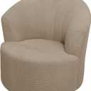 SZJIAHTM Round Club Swivel Barrel Chair Cover Modern Accent Round Club Armchair Slipcover Soft Stretch Chair Covers for Living Room (One Size, Tan)